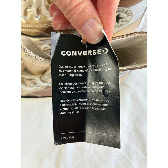 NWOB Converse Chuck 70 Hi‎ Metallic Rainbow Women 6 Pure Silver/Egret Sneaker - Picture 10 of 11